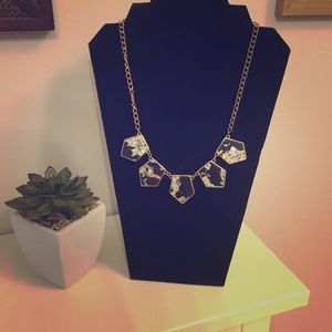 Black white and gold necklace